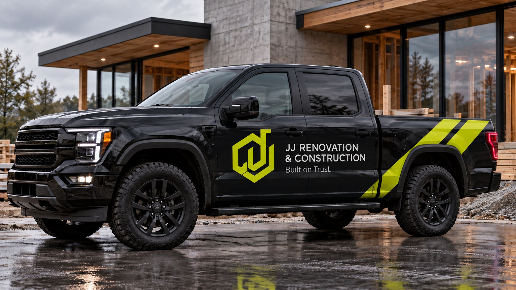 Concept rendering of a JJ-branded construction truck